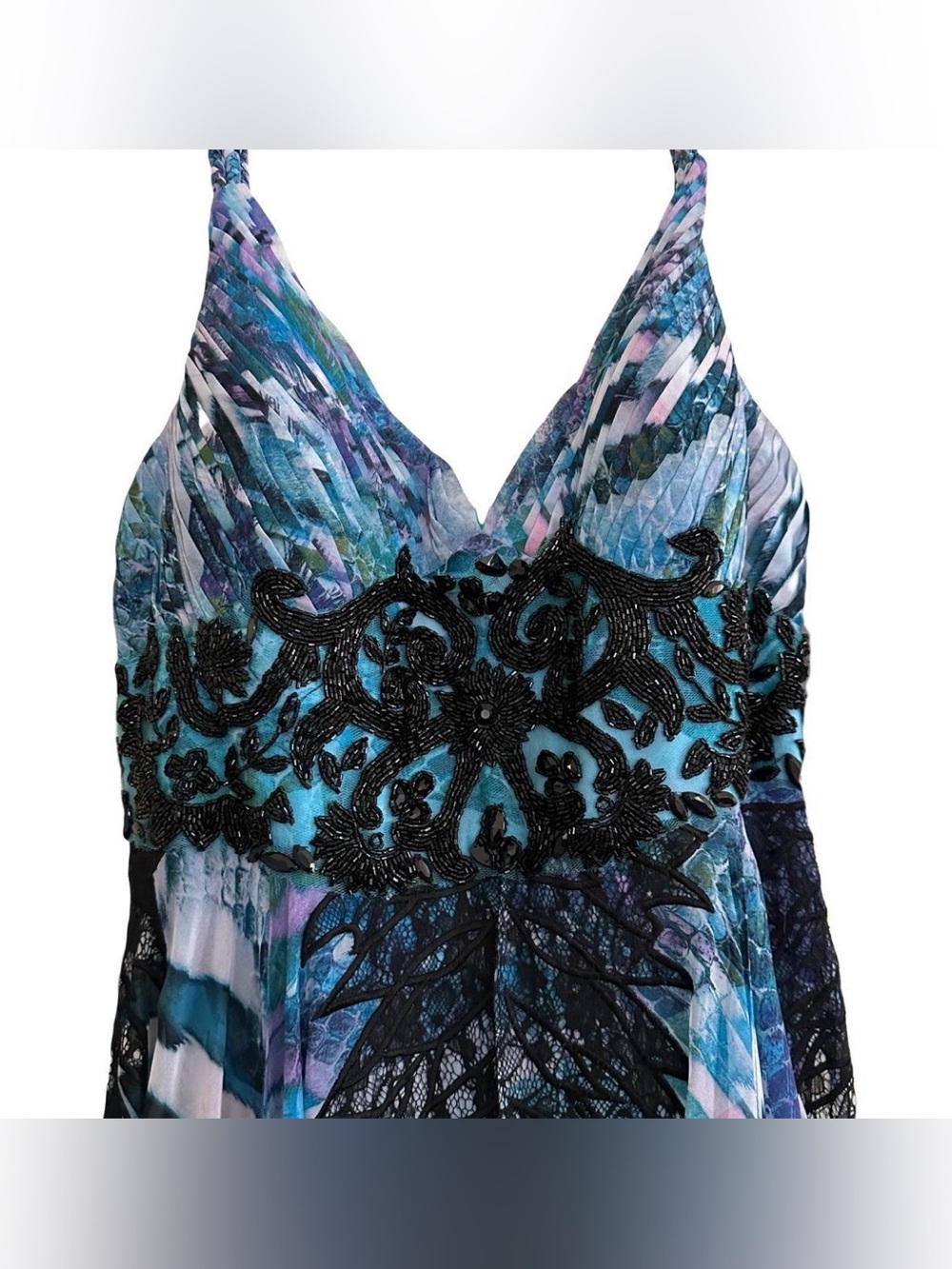Alberto Makali Turquoise and Teal Printed Dress